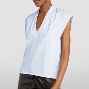 Frame Lindsay top in curl blue sleeveless cotton sz m $235 EUC
